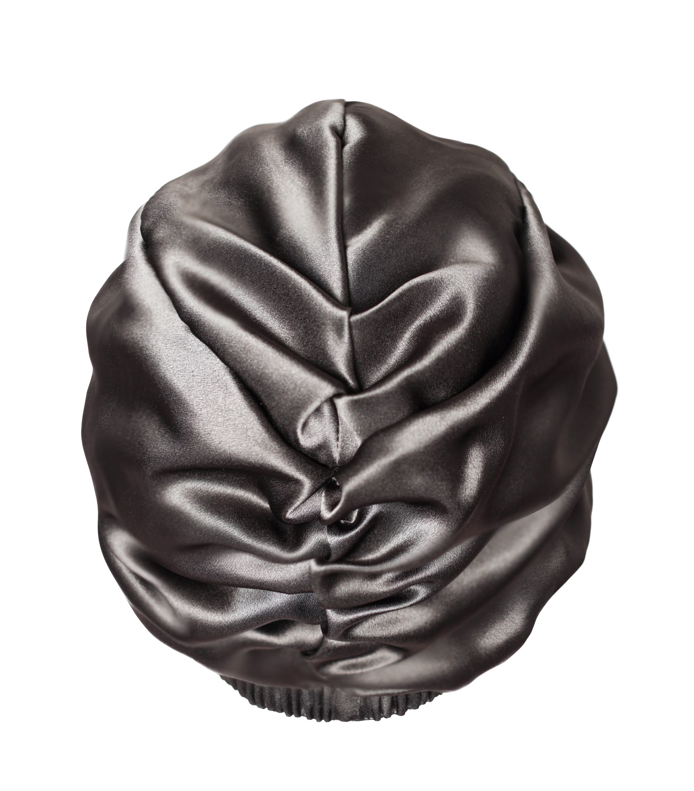 Jedwabny turban do spania dwustronny Grafitowy Czarny Queen Sleep 3