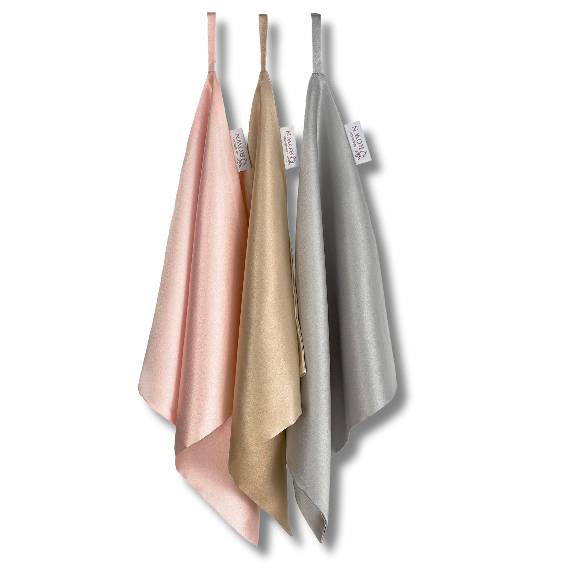 Zestaw jedwabnych ręczników do twarzy – 3 kolory