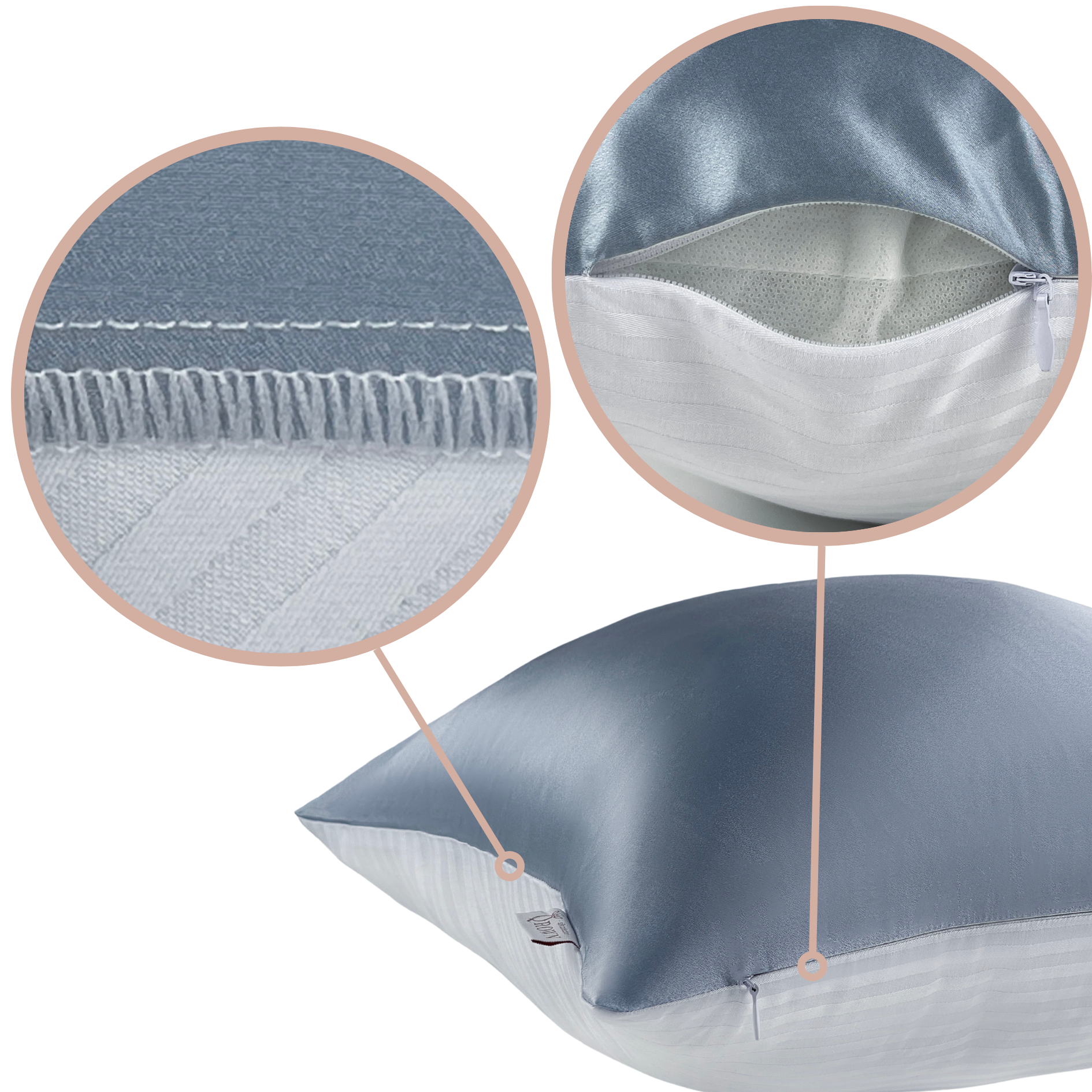 poszewka szaroniebieska